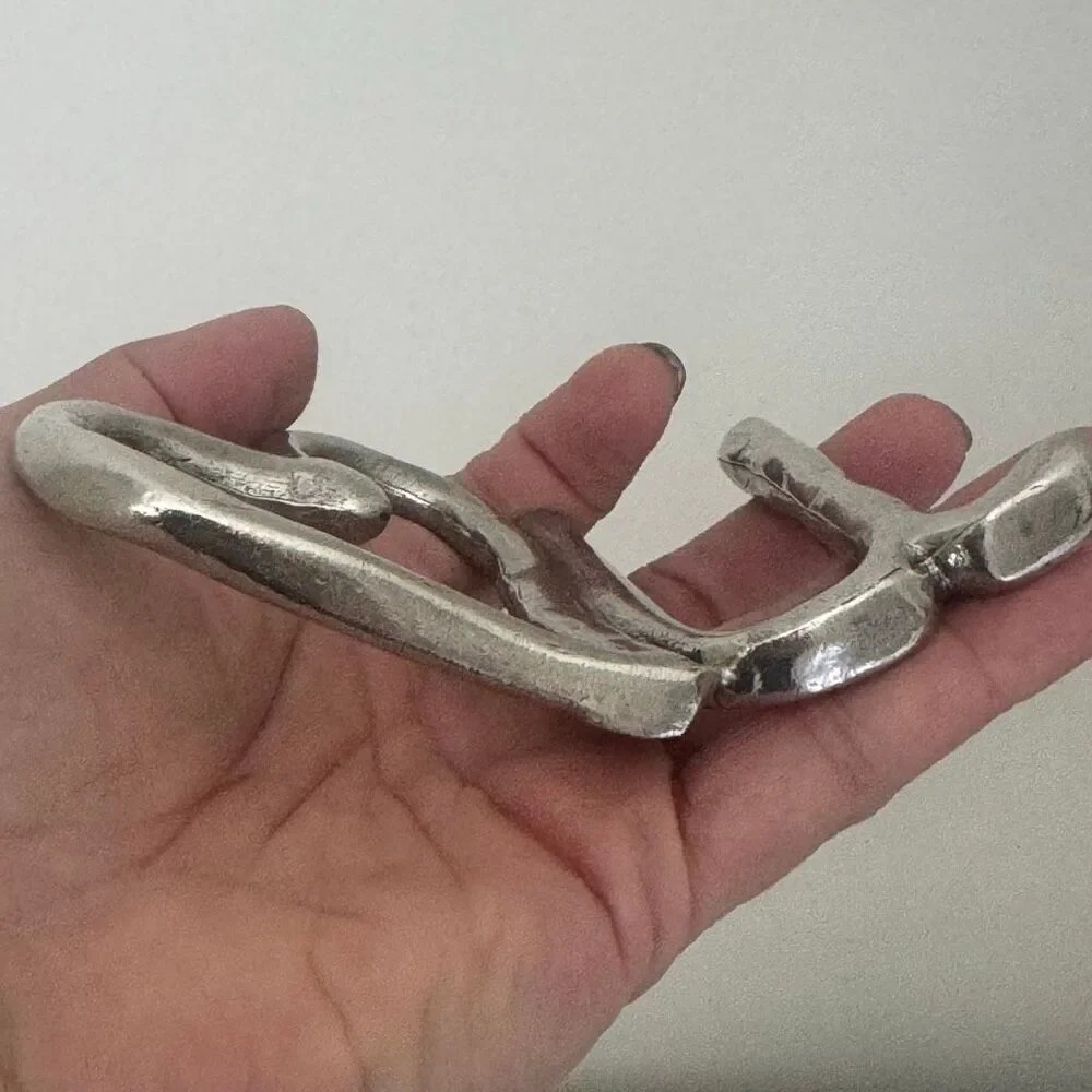 Tamar Mensios Studio Pewter Heart U Ring Holder Hand Made Signed Jewelry Gift